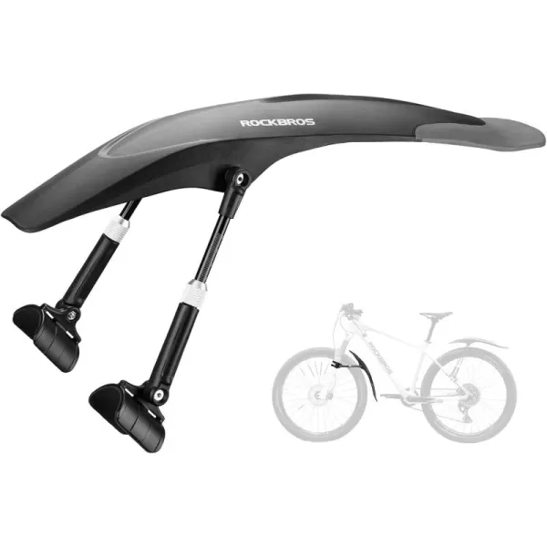 imageROCKBROS Bike Fender Adjustable Bicycle Fenders for 26quot275quot29quot Mountain Bike Universal Front Rear Mud Guards for MTBFront