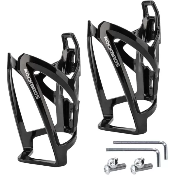 imageROCKBROS Bike Water Bottle Holder UltraLight Bicycle Bottle Cages with Screws Tool Universal Bike Cup Holder Rack for Road MTB BikesBlackBlack