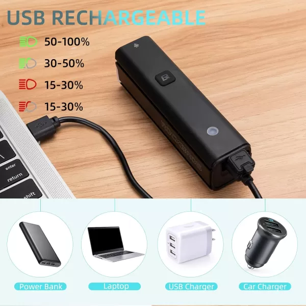imageROCKBROS 1500 Lumens Bike Light for Night Riding 5000mAh USBC Rechargeable Bike Headlight Aluminium Alloy IPX6 Waterproof Bike Front Light 5 Modes ampamp Auto Mode AntiDazzling LED Bike Light1500LMRemote Control