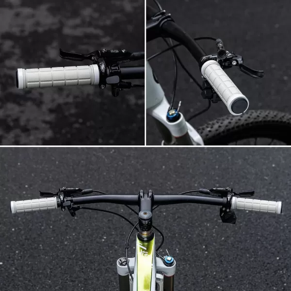 imageROCKBROS 4Pcs2 Pairs Bike Handlebar Grips Double Lock On Bike Grips Comfortable AntiSlip Bicycle Handlebar Grips for Mountain Bike BMX Bike Scooter Beach Cruiser Folding Bikewhite