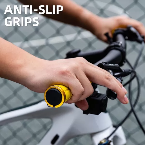 imageROCKBROS 4Pcs2 Pairs Bike Handlebar Grips Double Lock On Bike Grips Comfortable AntiSlip Bicycle Handlebar Grips for Mountain Bike BMX Bike Scooter Beach Cruiser Folding BikeYellow