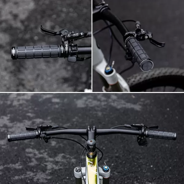 imageROCKBROS 4Pcs2 Pairs Bike Handlebar Grips Double Lock On Bike Grips Comfortable AntiSlip Bicycle Handlebar Grips for Mountain Bike BMX Bike Scooter Beach Cruiser Folding Bikeblack