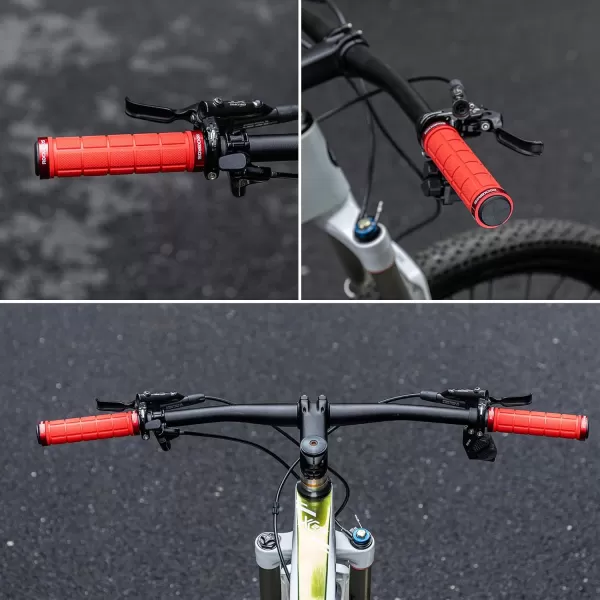 imageROCKBROS 4Pcs2 Pairs Bike Handlebar Grips Double Lock On Bike Grips Comfortable AntiSlip Bicycle Handlebar Grips for Mountain Bike BMX Bike Scooter Beach Cruiser Folding Bikered