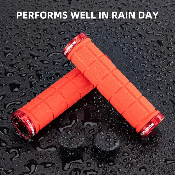 imageROCKBROS 4Pcs2 Pairs Bike Handlebar Grips Double Lock On Bike Grips Comfortable AntiSlip Bicycle Handlebar Grips for Mountain Bike BMX Bike Scooter Beach Cruiser Folding Bikered