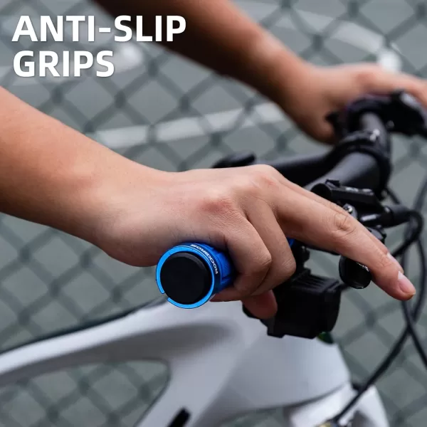 imageROCKBROS 4Pcs2 Pairs Bike Handlebar Grips Double Lock On Bike Grips Comfortable AntiSlip Bicycle Handlebar Grips for Mountain Bike BMX Bike Scooter Beach Cruiser Folding Bikeblue