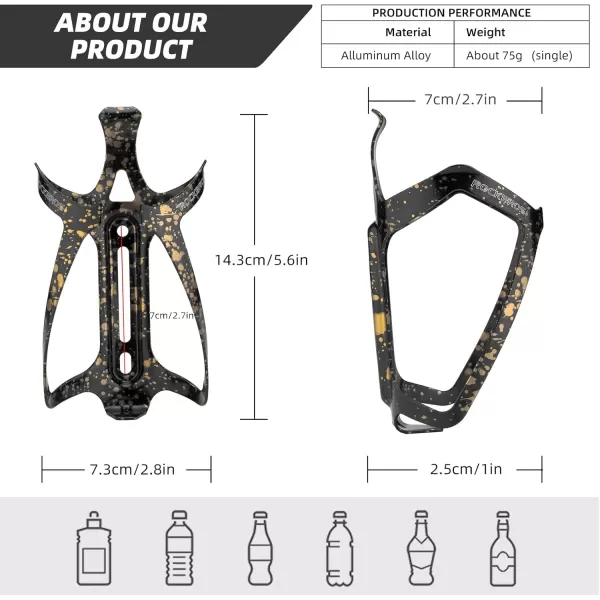 imageROCKBROS Bicycle Water Bottle Holder for Mountain Bike 2Pack Aluminum Bike Water Bottler Cage for Road BikesBlack