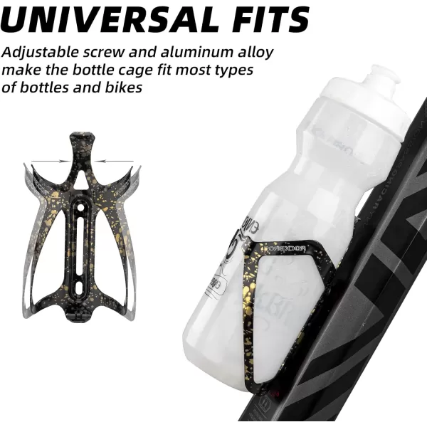 imageROCKBROS Bicycle Water Bottle Holder for Mountain Bike 2Pack Aluminum Bike Water Bottler Cage for Road BikesBlack