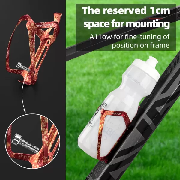 imageROCKBROS Bicycle Water Bottle Holder for Mountain Bike 2Pack Aluminum Bike Water Bottler Cage for Road BikesRed