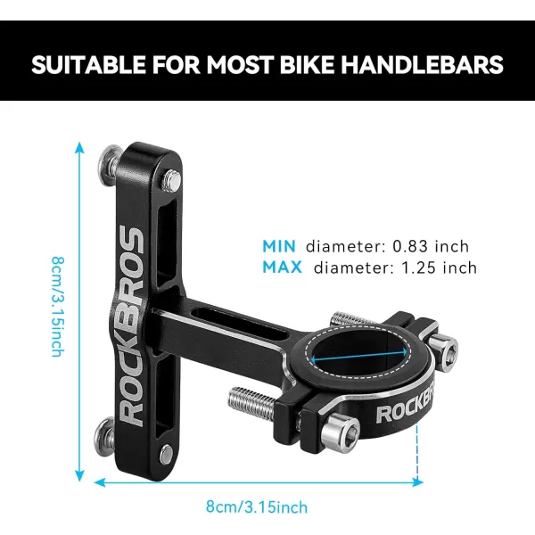 imageROCKBROS Bike Cup Holder 2in1 Bicycle Bottle Bracket Aluminum Alloy Water Bottle Cages Universal Rotation Cup Drink Holders for Bike Handlebars Motorcycle MTB Boat Walker Wheelchair StrollerSilver