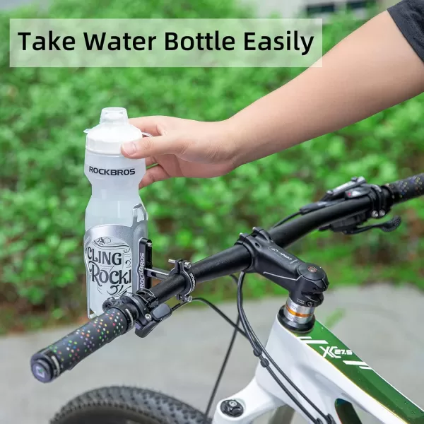 imageROCKBROS Bike Cup Holder 2in1 Bicycle Bottle Bracket Aluminum Alloy Water Bottle Cages Universal Rotation Cup Drink Holders for Bike Handlebars Motorcycle MTB Boat Walker Wheelchair StrollerSilver