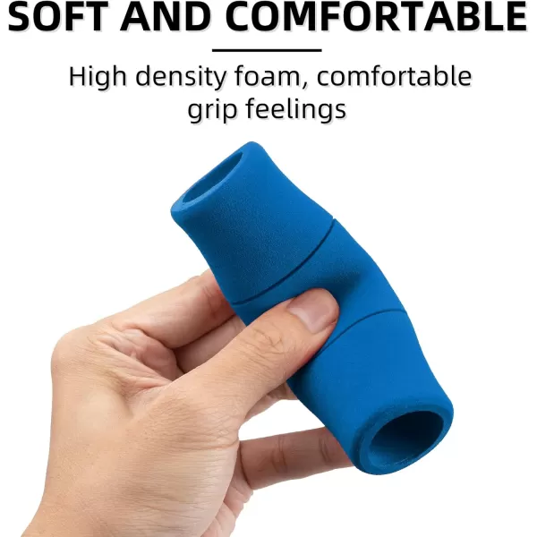 imageROCKBROS Bike Grips Shock Absorption Foam Bike Handle Grips Soft Comfortable NonSlip Double Locked on Mountain Bike Grips for BMX MTB Mountain Beach Cruiser Scooter Ebikeblue
