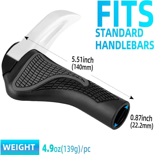 imageROCKBROS Bike Grips Single Lockon Bicycle Handle Bar Ergonomics NonSlip Mountain Bike Handlebar Comfortable ampamp Shock Absorption Rubber Grips for BMX MTB Beach Cruiser ScooterWhite 2