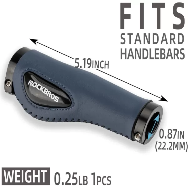 imageROCKBROS Bike Handle Grips Ergonomics Design Soft Gel Dual Lock on Bicycle Handlebar Grips for Mountain MTB MBX Bike Electric Scooterblue