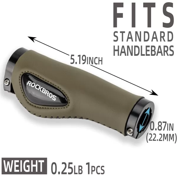 imageROCKBROS Bike Handle Grips Ergonomics Design Soft Gel Dual Lock on Bicycle Handlebar Grips for Mountain MTB MBX Bike Electric Scootergreen