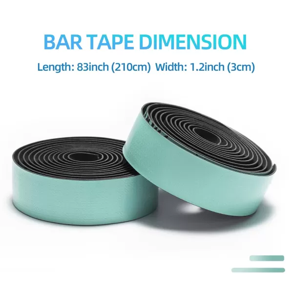 imageROCKBROS Bike Handlebar Tape  Road Bicycle Bar Tapes 2 Roll PU Leather Surface EVA Foam Cycling Handle Bar Wraps with End PlugsGreen