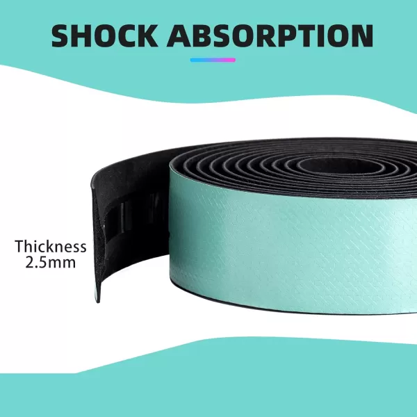 imageROCKBROS Bike Handlebar Tape  Road Bicycle Bar Tapes 2 Roll PU Leather Surface EVA Foam Cycling Handle Bar Wraps with End PlugsGreen