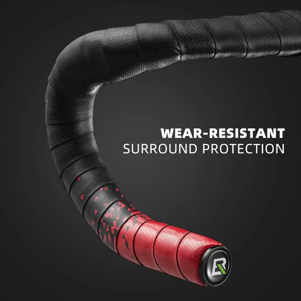 imageROCKBROS Bike Handlebar Tape  Road Bicycle Bar Tapes 2 Roll PU Leather Surface EVA Foam Cycling Handle Bar Wraps with End PlugsRed