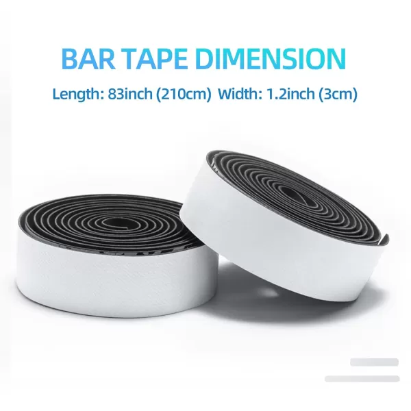 imageROCKBROS Bike Handlebar Tape  Road Bicycle Bar Tapes 2 Roll PU Leather Surface EVA Foam Cycling Handle Bar Wraps with End PlugsWhite