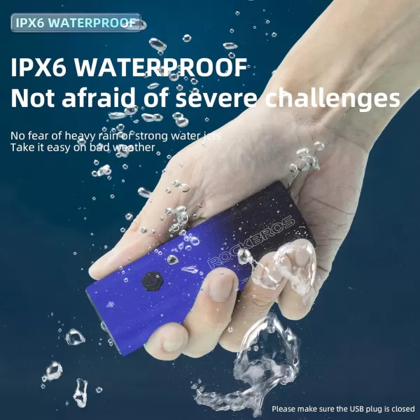 imageROCKBROS Bike Head Light High Lumens Super Bright Lights 2600mAh HighCapacity Rechargeable Bike Front Light Quick Installation Without ToolsFive ModesBattery ReminderIPX6 WaterproofGradient Blue