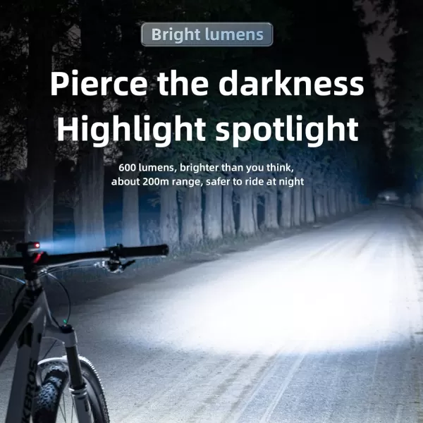 imageROCKBROS Bike Head Light High Lumens Super Bright Lights 2600mAh HighCapacity Rechargeable Bike Front Light Quick Installation Without ToolsFive ModesBattery ReminderIPX6 WaterproofGradient Blue