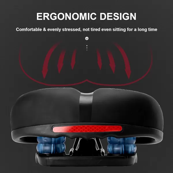 imageROCKBROS Bike Seat Comfort Bike Saddle Mountain Bicycle Accessories for Men Women Soft Wide Bike Seat Cushion Dual Shock Absorbing with Reflective StripBlack