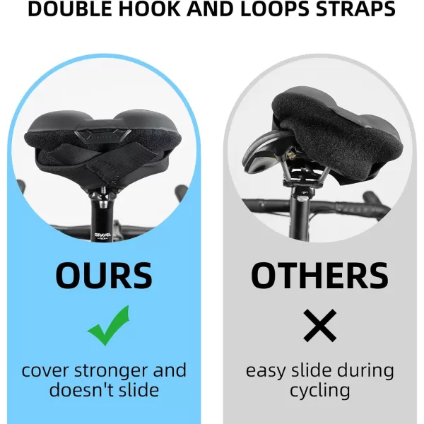 imageROCKBROS Bike Seat Cover Bike Seat Cushion Gel Padded Comfortable for Peloton Seat Cushion Men Women Outdoor ampamp IndoorBlackBlue