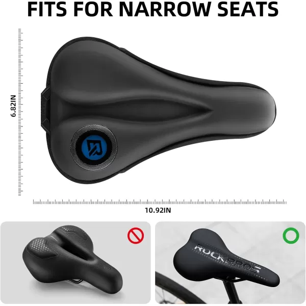 imageROCKBROS Bike Seat Cover Bike Seat Cushion Gel Padded Comfortable for Peloton Seat Cushion Men Women Outdoor ampamp IndoorBlackBlue