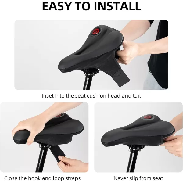 imageROCKBROS Bike Seat Cover Bike Seat Cushion Gel Padded Comfortable for Peloton Seat Cushion Men Women Outdoor ampamp IndoorBlackBlue
