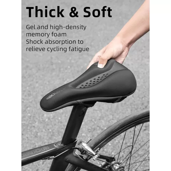 imageROCKBROS Bike Seat Cover Bike Seat Cushion for Men Women Comfortable Gel Padded Bicycle Seat Cushion Compatible with Peloton Outdoor ampamp Indoor
