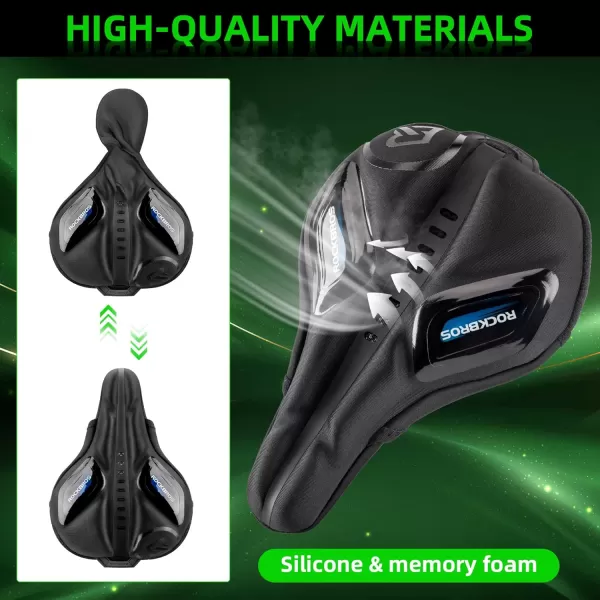 imageROCKBROS Bike Seat Cover Gel Padded Bike Seat Cushion for Men Women Comfort Adjustable Bicycle Seat Cushion Compatible with Peloton Outdoor ampamp Indoor Bicycle Seat10quotx7quotblue