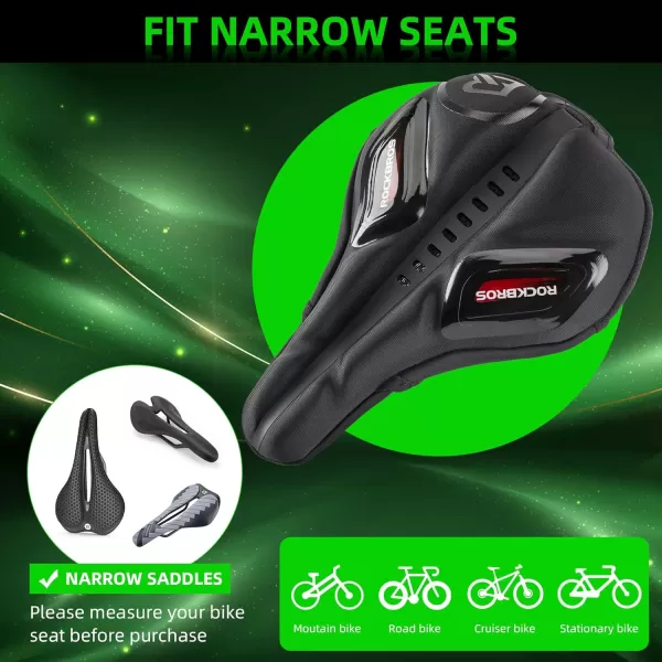 imageROCKBROS Bike Seat Cover Gel Padded Bike Seat Cushion for Men Women Comfort Adjustable Bicycle Seat Cushion Compatible with Peloton Outdoor ampamp Indoor Bicycle Seat10quotx7quotred