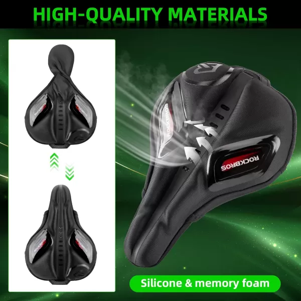 imageROCKBROS Bike Seat Cover Gel Padded Bike Seat Cushion for Men Women Comfort Adjustable Bicycle Seat Cushion Compatible with Peloton Outdoor ampamp Indoor Bicycle Seat10quotx7quotred