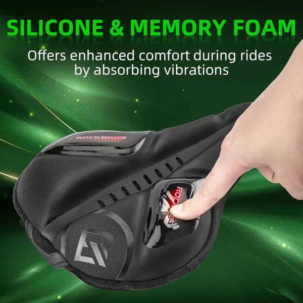 imageROCKBROS Bike Seat Cover Gel Padded Bike Seat Cushion for Men Women Comfort Adjustable Bicycle Seat Cushion Compatible with Peloton Outdoor ampamp Indoor Bicycle Seat10quotx7quotred