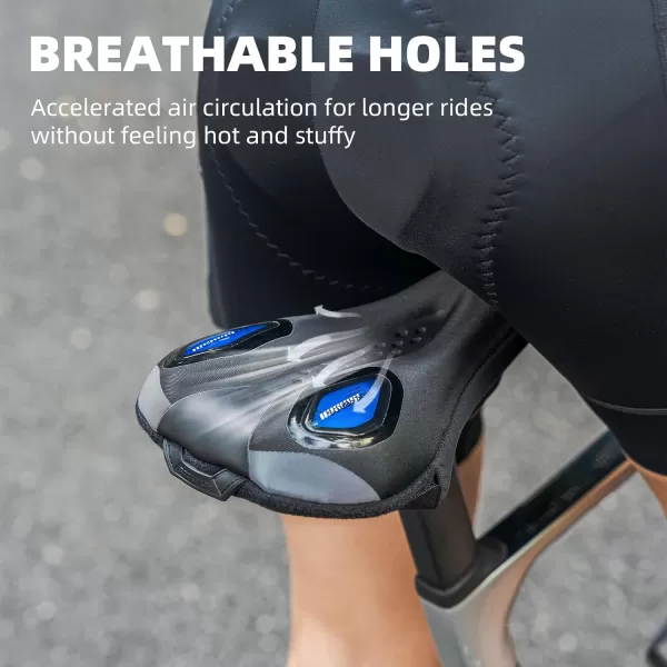 imageROCKBROS Bike Seat Cushion Gel Padded Bicycle Seat Cover for Men Women Comfort Adjustable Bike Seat Cover Compatible with Peloton Outdoor ampamp Indoor Bicycle Seat Cushion 102quotx7quotBlue