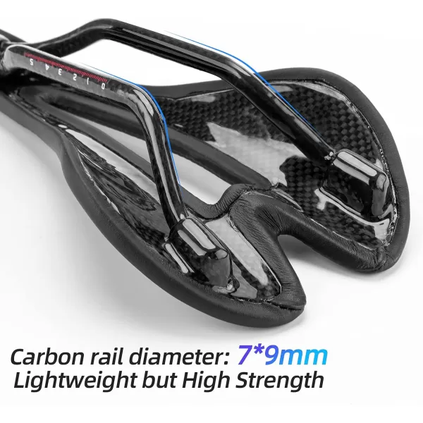 imageROCKBROS Bike Seat Lightweight Carbon Fiber Bike Saddle Comfortable Road Bike Seat Bicycle Accessories for Men Women Pneumatic Cycling Saddle Cushion Shock Absorbing for Road MTB Mountain Bikes103MM Width