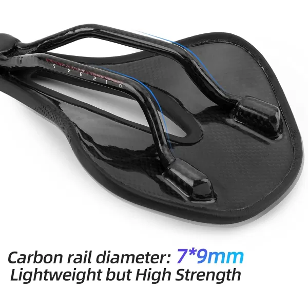 imageROCKBROS Bike Seat Lightweight Carbon Fiber Bike Saddle Comfortable Road Bike Seat Bicycle Accessories for Men Women Pneumatic Cycling Saddle Cushion Shock Absorbing for Road MTB Mountain Bikes152MM Width