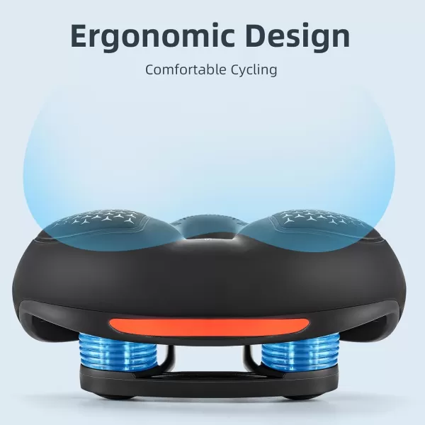 imageROCKBROS Bike Seat for Men Women Comfort Wide Gel Bike Seat ReplacementBreathable Waterproof Padded Bicycle Saddle Compatible with CruiserMountainFat BikesBlackGel