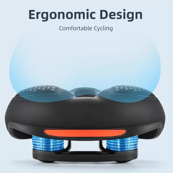 imageROCKBROS Bike Seat for Men Women Comfort Wide Gel Bike Seat ReplacementBreathable Waterproof Padded Bicycle Saddle Compatible with CruiserMountainFat BikesBlackFoam
