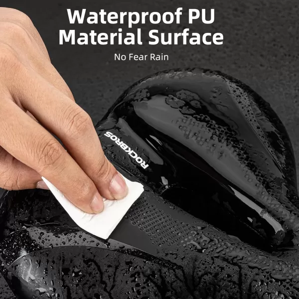 imageROCKBROS Bike Seat for Men Women Comfort Wide Gel Bike Seat ReplacementBreathable Waterproof Padded Bicycle Saddle Compatible with CruiserMountainFat BikesBlackFoam