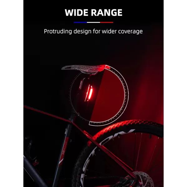 imageROCKBROS Bike Tail Light USB Rechargeable LED Bike Rear Light 6 Modes IPX4 Bike Taillight for Night RidingRed  6 Modes