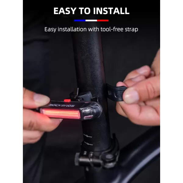 imageROCKBROS Bike Tail Light USB Rechargeable LED Bike Rear Light 6 Modes IPX4 Bike Taillight for Night RidingRed  6 Modes