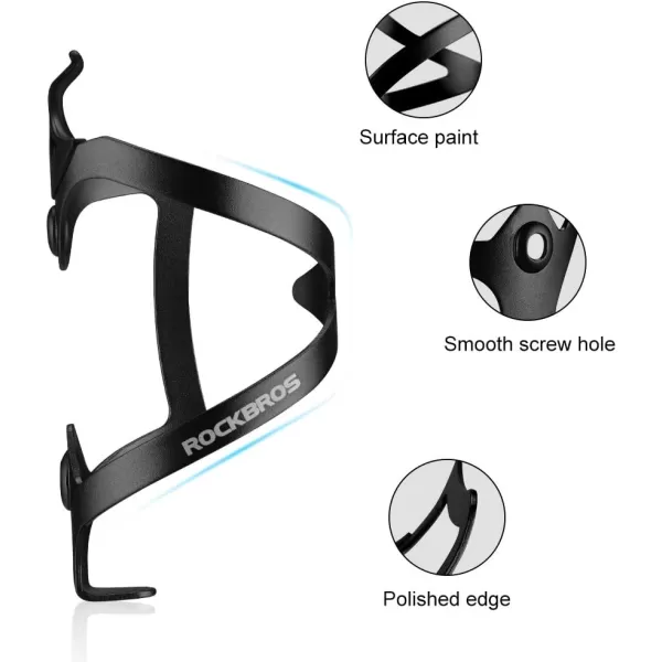 imageROCKBROS Bike Water Bottle Cages Bicycle Water Bottle Holder Lightweight Aluminum Alloy Bike Bottle Bracket for Road and Mountain Bike2PackBlack