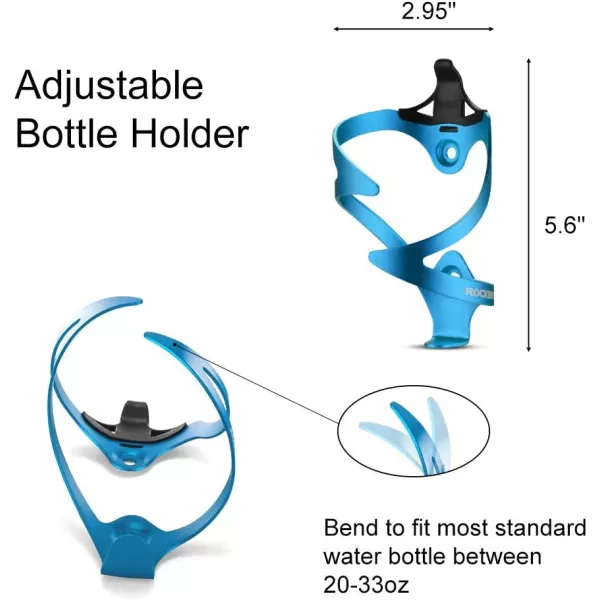 imageROCKBROS Bike Water Bottle Cages Bicycle Water Bottle Holder Lightweight Aluminum Alloy Bike Bottle Bracket for Road and Mountain Bike2PackBlue