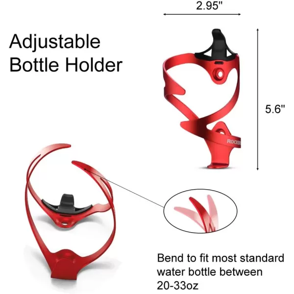 imageROCKBROS Bike Water Bottle Cages Bicycle Water Bottle Holder Lightweight Aluminum Alloy Bike Bottle Bracket for Road and Mountain Bike2PackRed