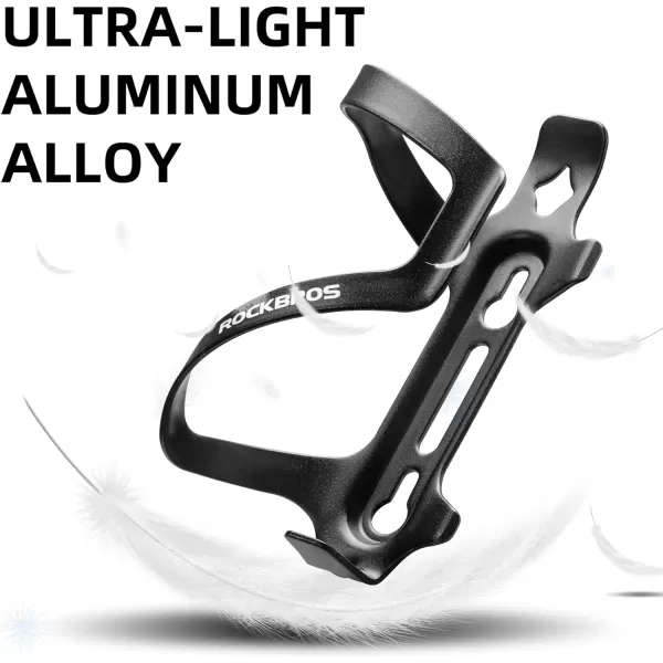 imageROCKBROS Bike Water Bottle Holder Alloy Aluminum Bicycle Water Bottle Cage Brackets Bike Cup Holder for Road Mountain Bikes BlackBlack
