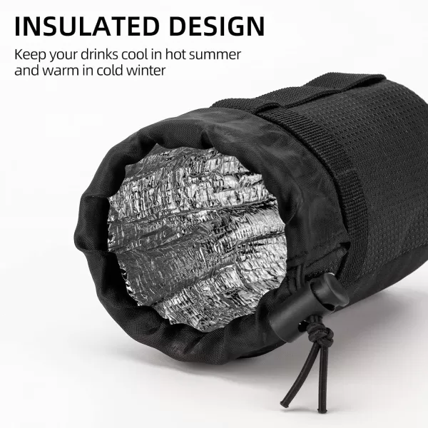 imageROCKBROS Bike Water Bottle Holder Bag Bike Bag Handlebar Stem Bag Bicycle Cup Drink Holder Insulated Stem Bag Food Snack Bike Accessories Storage Pouch Bag for Mountain Road Bike