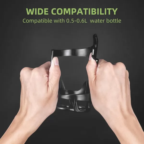 imageROCKBROS Bike Water Bottle Holder Lightweight Bottle Cage Slide Entry Bicycle Cup Holder Adjustable Drink Holder Rack for MTB Road Bike Black1Black