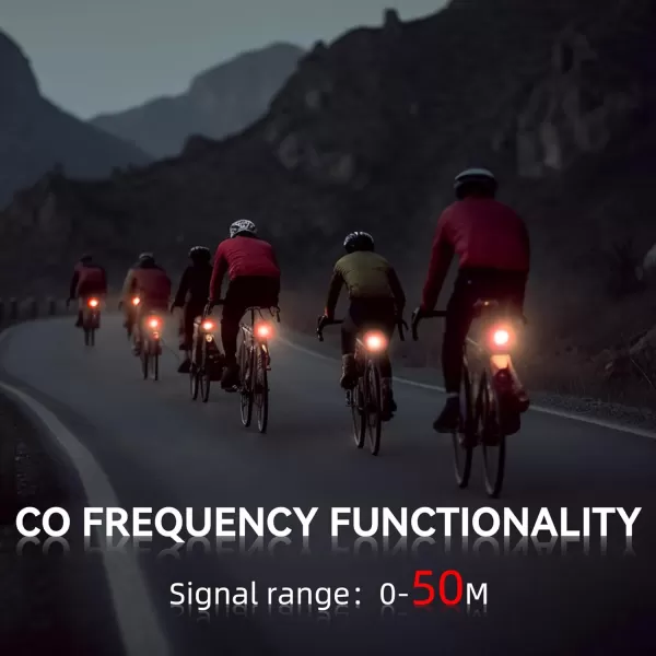 imageROCKBROS Break Sensing Bike Light Smart Bike Tail Light Rechargeable 12 Lighting Modes IPX6 Waterproof Co Frequency Bike Light