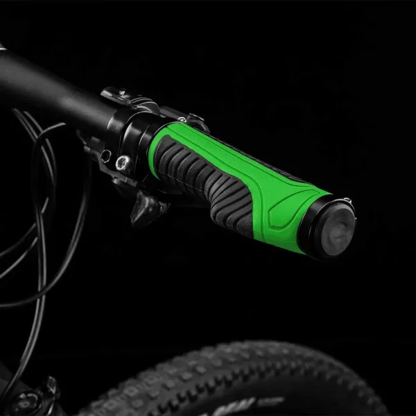 imageROCKBROS Mountain Bike Grips Handlebar Bicycle Handlebar Grips Bike Handle Grips Double Aluminum Clamp Lock On Grips for MTB BMX Mountain Bike Handle Bar Ends Black Grey Red GreenBlack Green