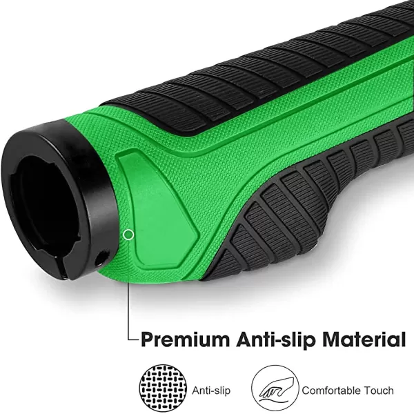 imageROCKBROS Mountain Bike Grips Handlebar Bicycle Handlebar Grips Bike Handle Grips Double Aluminum Clamp Lock On Grips for MTB BMX Mountain Bike Handle Bar Ends Black Grey Red GreenBlack Green